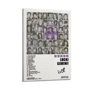 Lucki Gemini! Poster for Bedroom Aesthetic Canvas Wall Art Living Room Posters Painting Picture Print Modern Family Decor Artist Bathroom Poster