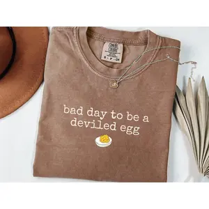 Bad Day to be a Deviled Egg Comfort Colors Shirt, Funny Thanksgiving Dinner T-Shirt, Sarcastic Friendsgiving T Shirt, Food Humor Tee