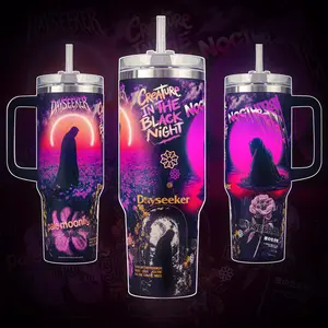 DAYSEEKER FAN TUMBLER 20 - 40 oz Vacuum Insulated Cup Straw Keeps Drinks Hot Cold 12H+ For Rock Lovers & Aesthetic Vibes AlternativeRock Leak-Proof Insulated Cup for Fans Daily Vibe Drinkware Leakproof Water Bottles