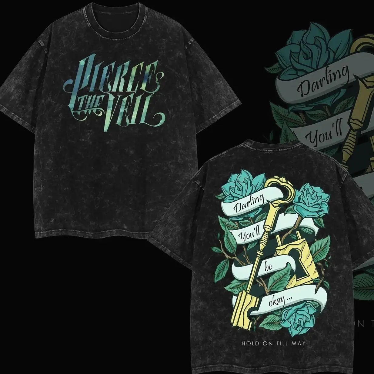 Pierce The Veil Band 'Hold On Till May' Collide With The Sky Retro Unisex Acid Two Sides Washed Hoodie Shirt, I Can't Hear You World Tour 2025 Shirt, Emo Revival Energy Meets Modern Alt-Streetwear , For Post-Hardcore & Scene Rock Fans N11