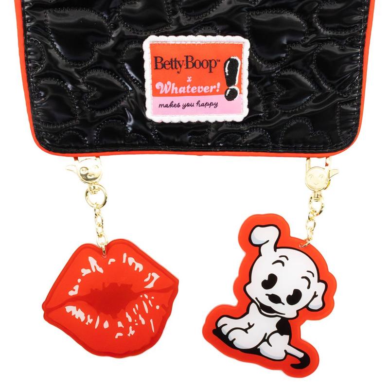 Whatever Makes You Happy Betty Boop Quilted Heart Trinket Backpack with Acrylic Charms