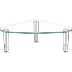 Clear Glass Computer Monitor Riser Triangle Desktop Universal Corner Stand for Computer Monitor & Laptop HD01T-003