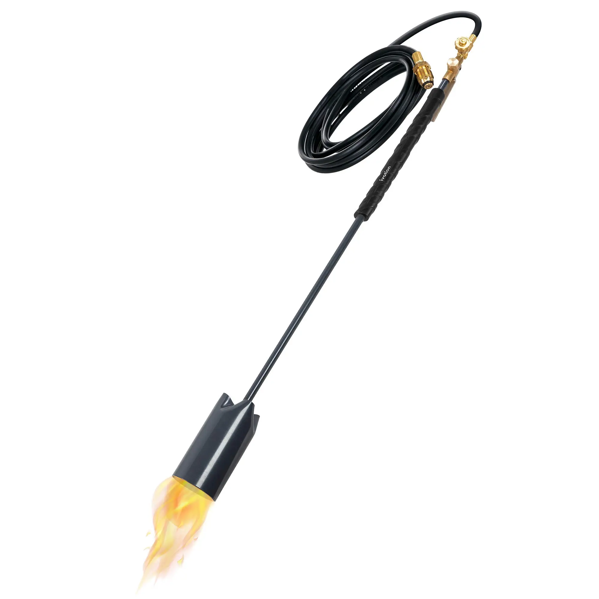Ivation 500,00 BTU Propane Torch, Heavy Duty Weed Burner, Extra Long 10’ Hose, Adjustable Flame Control & Flint Ignitor, Outdoor Weed Killer for Weeds, Snow Melting, Roofing, Roads & More