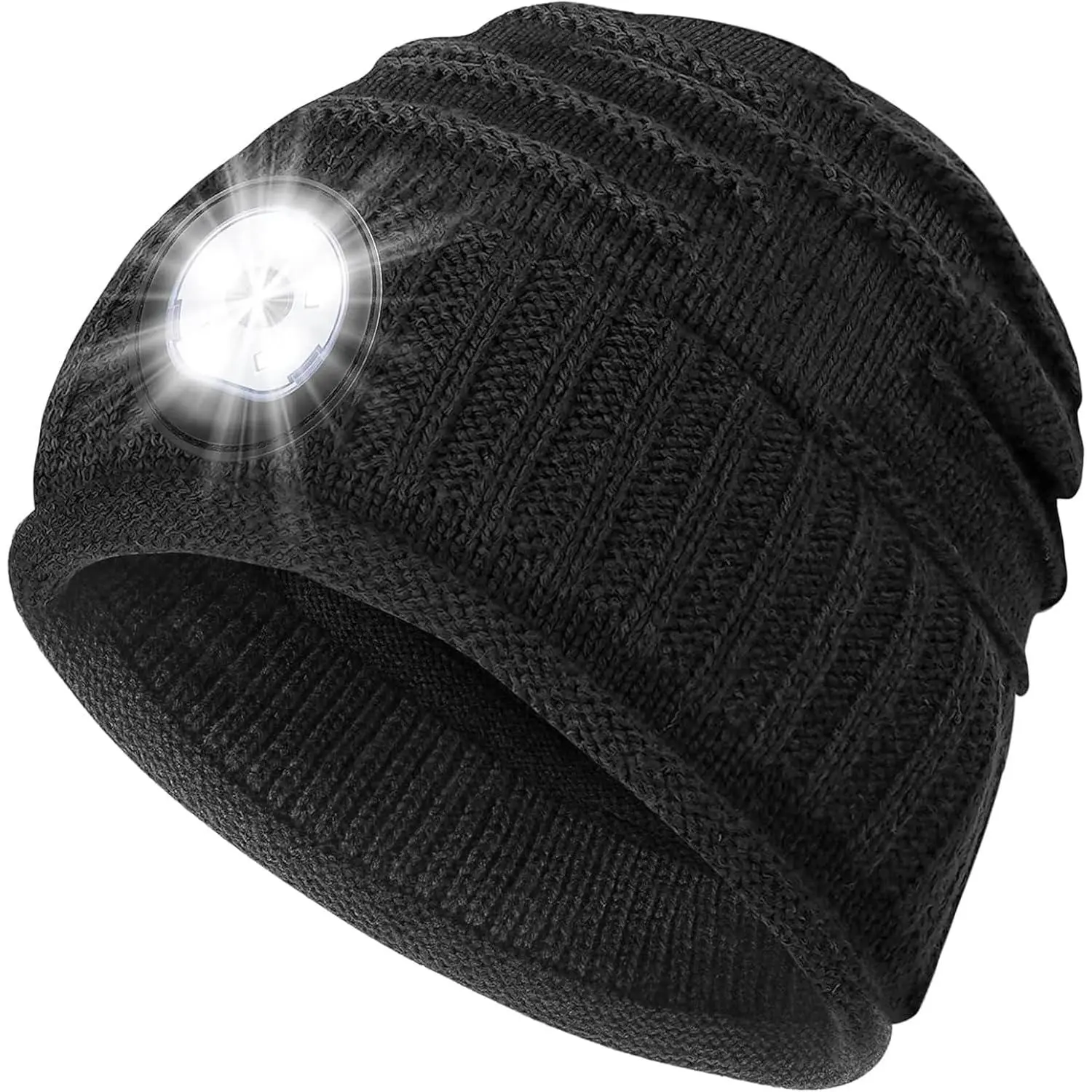 Mens Gifts Beanie Hat with Light: Stocking Stuffers n Men Rechargeable Cap LED Flashlight Winter Hats Gift Ideas for Dad