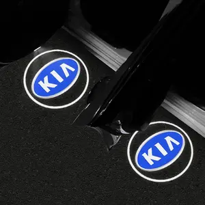 For KIA K5 K9 Ceed Sportage Carnival Stinger Forte Niro RIO Soul EV6 Sorento Auto Goods Accessories Car Door LED 1/2/4pcs Car Logo Welcome Emblem Light Projector Courtesy Shadow Welcome Lamp Wireless Laser Projecto Led Step Lights