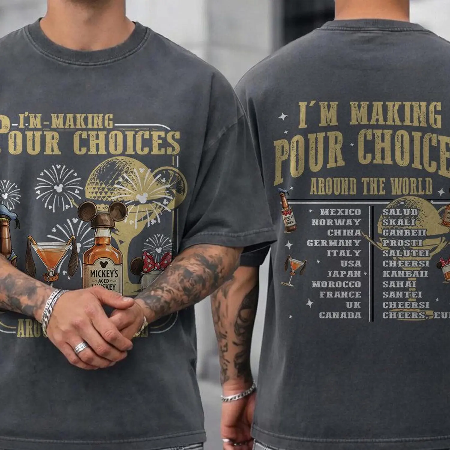 I'm Making Pour Choices Around The World Comfort Colors Shirt, Epcot Drinking Shirt