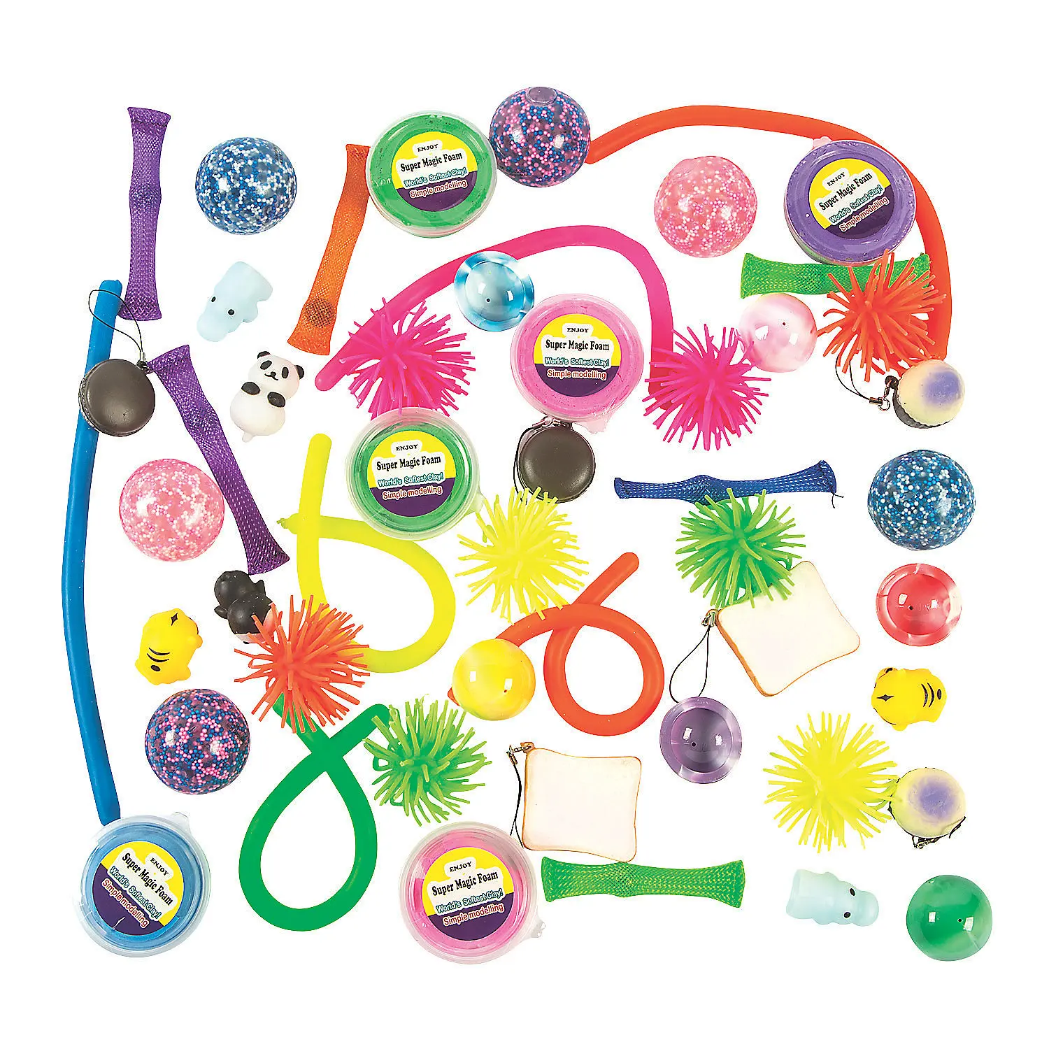 50-Pc Assorted Sensory Fidget Toy Bundle - DIY Beading, Jewelry Making, Fidgeting Relief, Classroom Prizes for Kids, Ideal for Carnival Games