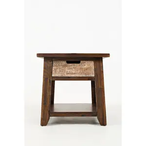 Painted Canyon Rustic Solid Acacia  End Table