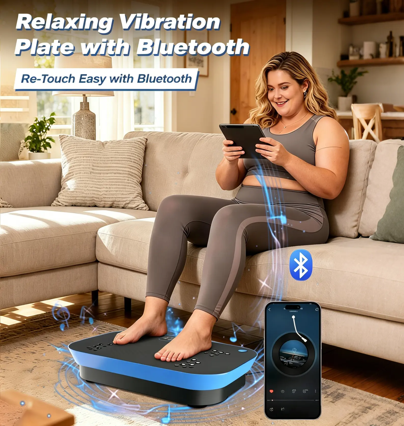 HopHorse 460LB 3D Vibration Board Plate Exercise Machine with 1-99