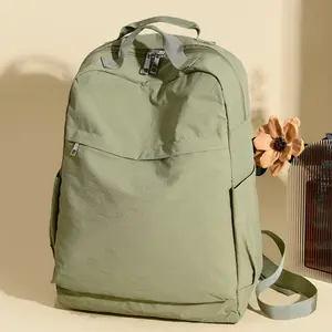 Lightweight Sage Green Backpack for Women, Minimalist Casual Daypack, Water-Resistant Nylon Backpack for School, Work & Travel