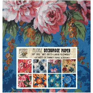 Decoupage Paper Pack (24 Sheets 6"x6") Art Deco Large    Styled Paper for Decoupage and Craft