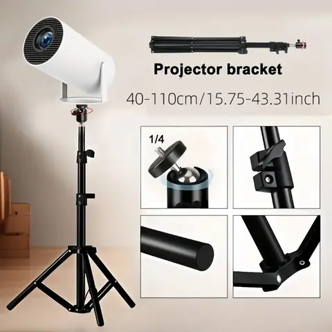 Adjustable Hy300 Pro Projector Stand with21.65/ 43.31 Inch Height, Durable Carbon Steel Tripod for Cameras and Projectors, Sturdy Plastic Connectors Equipment
