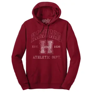 Harvard Athletic Department Pullover Hooded Sweashirt - Crimson