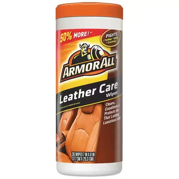 Premium Leather Care Wipes, 30-Count Care Leather & Upholstery Cleaner for Automotive & Motorcycle Interior Cleaning & Maintenance
