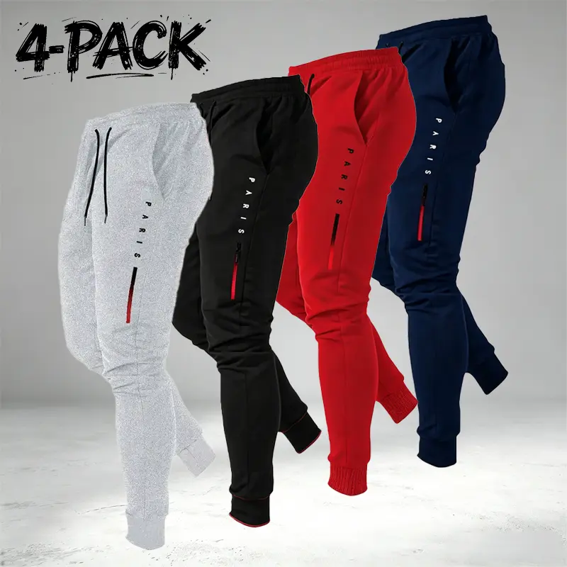 Men’s multi-color jogger sweatpants set, soft and breathable, casual athletic style, comfortable waistband with a non-tight design, suitable for everyday commuting and outdoor wear.