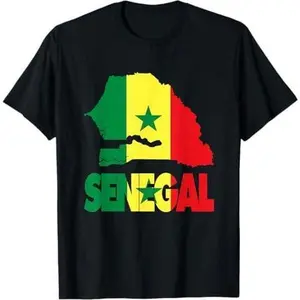Love Senegal With Senegalese Flag In Senegal Map T-Shirt