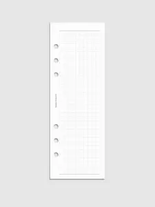 Half Page Graph Inserts for Planners A5 6-Ring Punch 34 Pages Heavy White Paper Office Stationery Supplies Ideal for Tracking & Charting