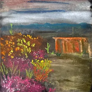 Original Pastel Art composition untitled: Desert Spring