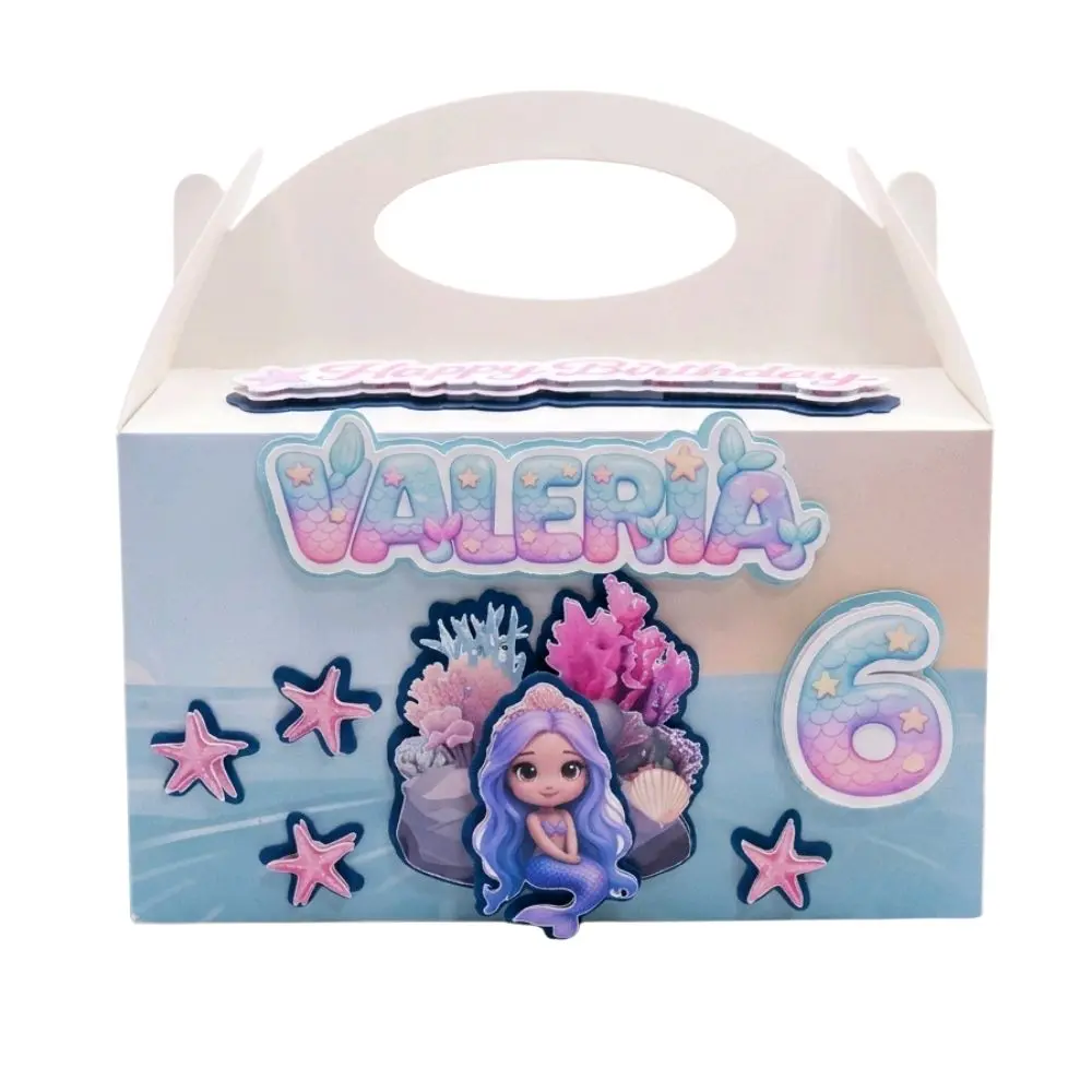 Personalized Mermaid Party Favor Boxes | Custom Birthday Treat Boxes | Set of 6, 12 or 24