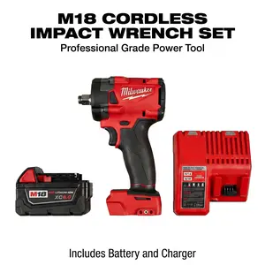 Milwaukee M18 FIW212 18V Cordless 1/2-Inch Impact Wrench Delivers Powerful 300Nm Performance Within A 12.7cm Compact Body Suitable For Mechanical Maintenance And Tight Space Operations Using Variable Speed Brushless Technology. tool drill drilling  task