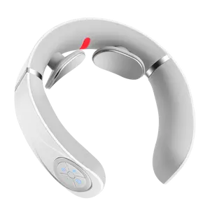 Compact Pulse Neck Massager with Heat and Therapeutic Function,Portable Neck Lymphatic Massager for Pain & Fatigue Relief