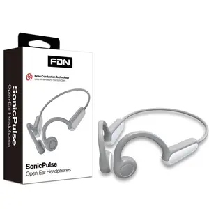 SonicPulse Open-Ear Bone Conduction Headphones Grey with Bone Conduction Technology for Clear Sound Quality