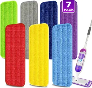 7 Pack Reusable Microfiber Mop Pads Refill for Swiffer PowerMop, Machine Washable Wet  , Laminate & Spray Mops 13”-15”