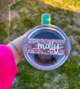 Valentine's Day H2.0 Tumbler Glitter Name Plate