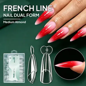 Clear F1 Nail Mold French Line Dual Forms for Quick Extension, 140 Pcs
