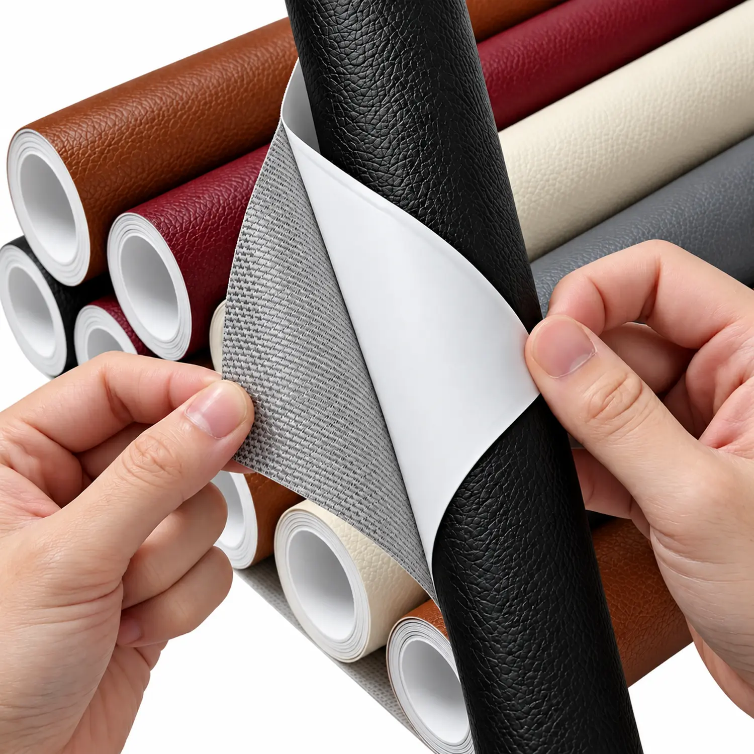 Black Faux Leather Self-Adhesive Rectangular PVC Repair Patch - Durable PU Leather, Waterproof, Peel-Stick Ease, Flat, Budget-Saving for Adults' Home Couch, Car Seat Upholstery/Vinyl Quick Repairs