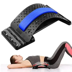 Adjustable Back Stretching Device, Pain Relief Multi-Level Lumbar Massager, Spinal Support for Home Office Fitness