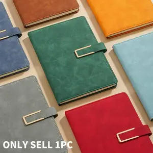 Vintage A5 Faux Leather Notebook, Faux Leather Notebook Cover, Vintage Faux Leather Notebook with Soft Cover and Bookmarks - Perfect for Business Meetings and College Students, Notebook Journal
