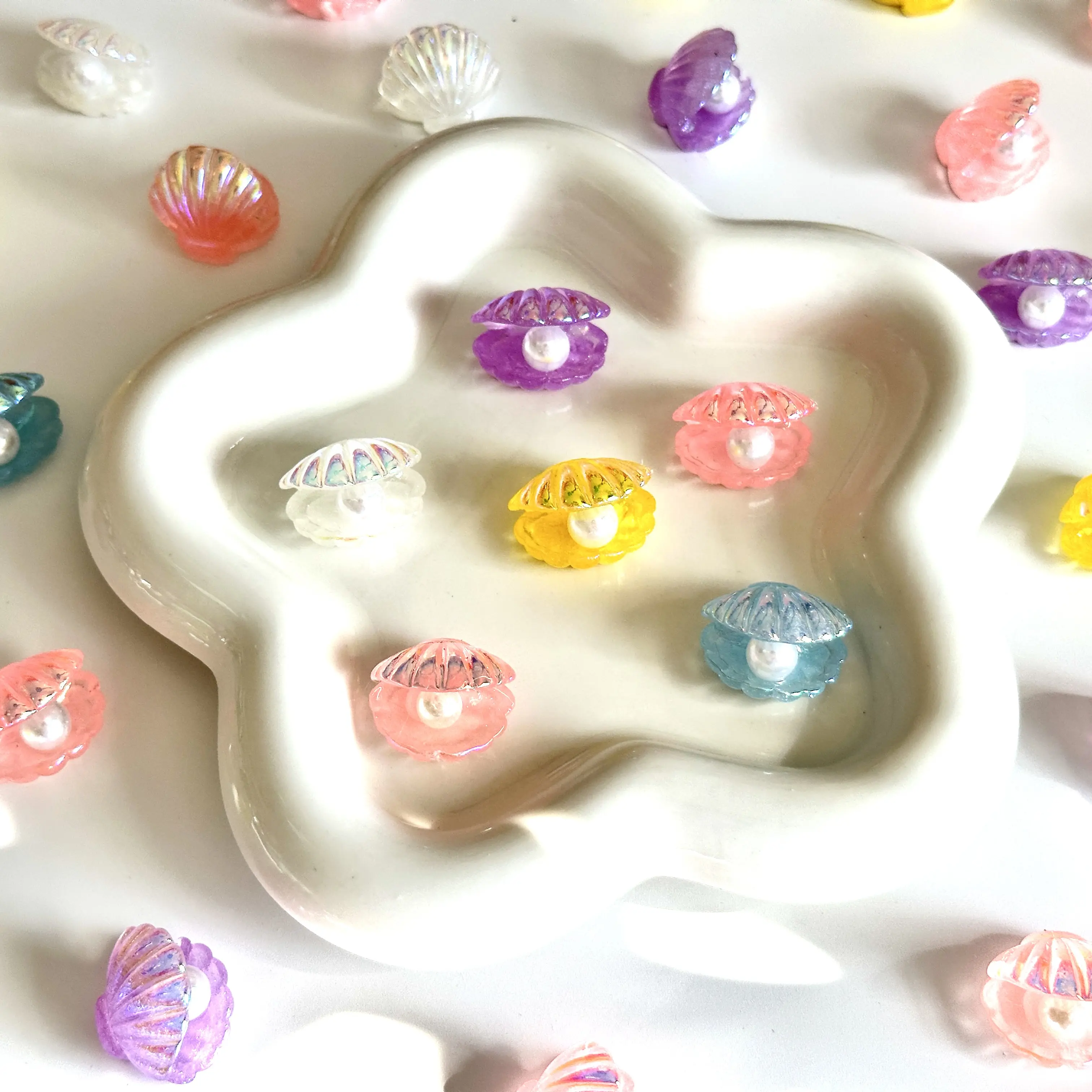 luxury pearls legend ,pearls ,shells, resin DIY charms for hair clips , phone case or any other DIY project