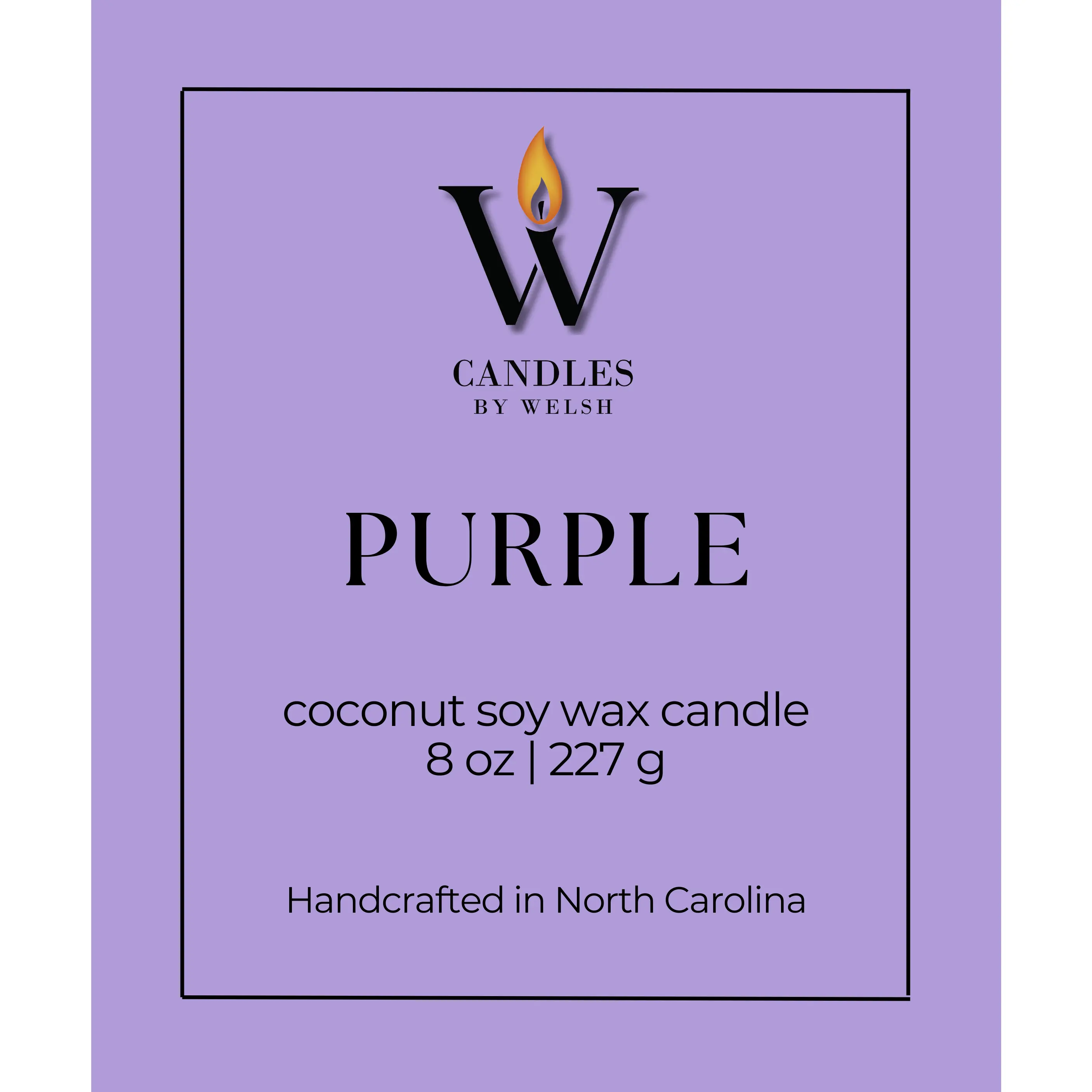 PURPLE Candle | Coconut Soy Wax | Candles by Welsh