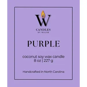 PURPLE Candle | Coconut Soy Wax | Candles by Welsh