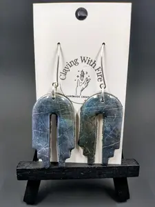 Claying With Fire | Labradorite Collection PAIGE | Handmade Polymer Clay Earrings Hypoallergenic Custom Orders Available