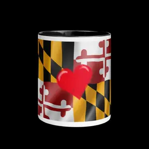 Maryland Flag Mug with Color Inside Ceramic Coffee