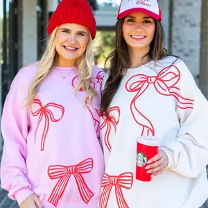 'Red Bows' PUFF Crewneck Sweatshirt