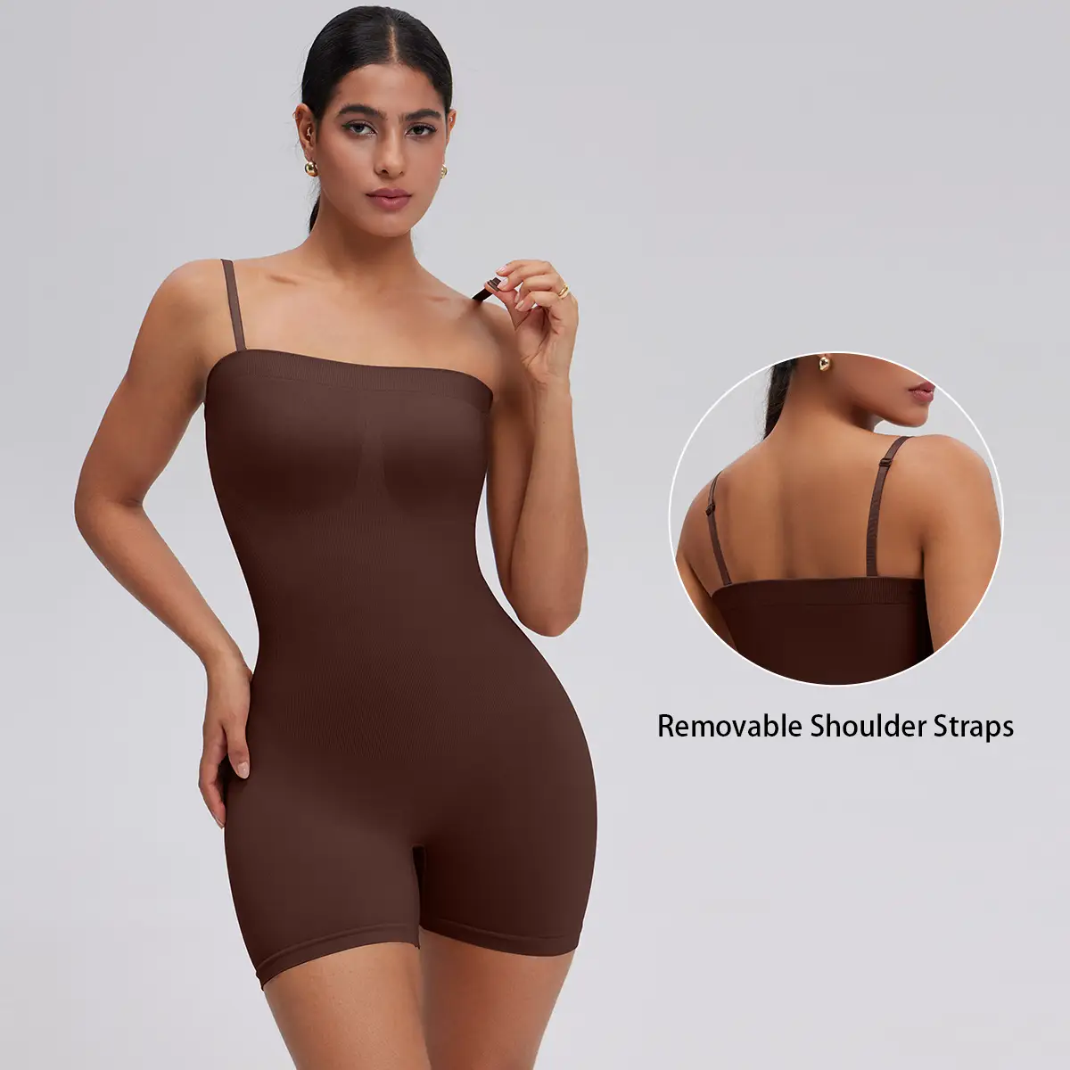 OYV Women's Seamless Removable Strapless Bodysuits For Women's Yoga Rompers