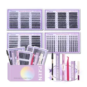 4 Styles Mega/ultra/Dramatic/Volume/ Lash Clusters Kit,WaterProof Lashes Eyelash ClustersExtensions with Everything You Needfor Beginners and Proficient, DlY at Home Easily , Extension Softcomfortable Éasy Apply Natural Lookfor Makeup Daily Life