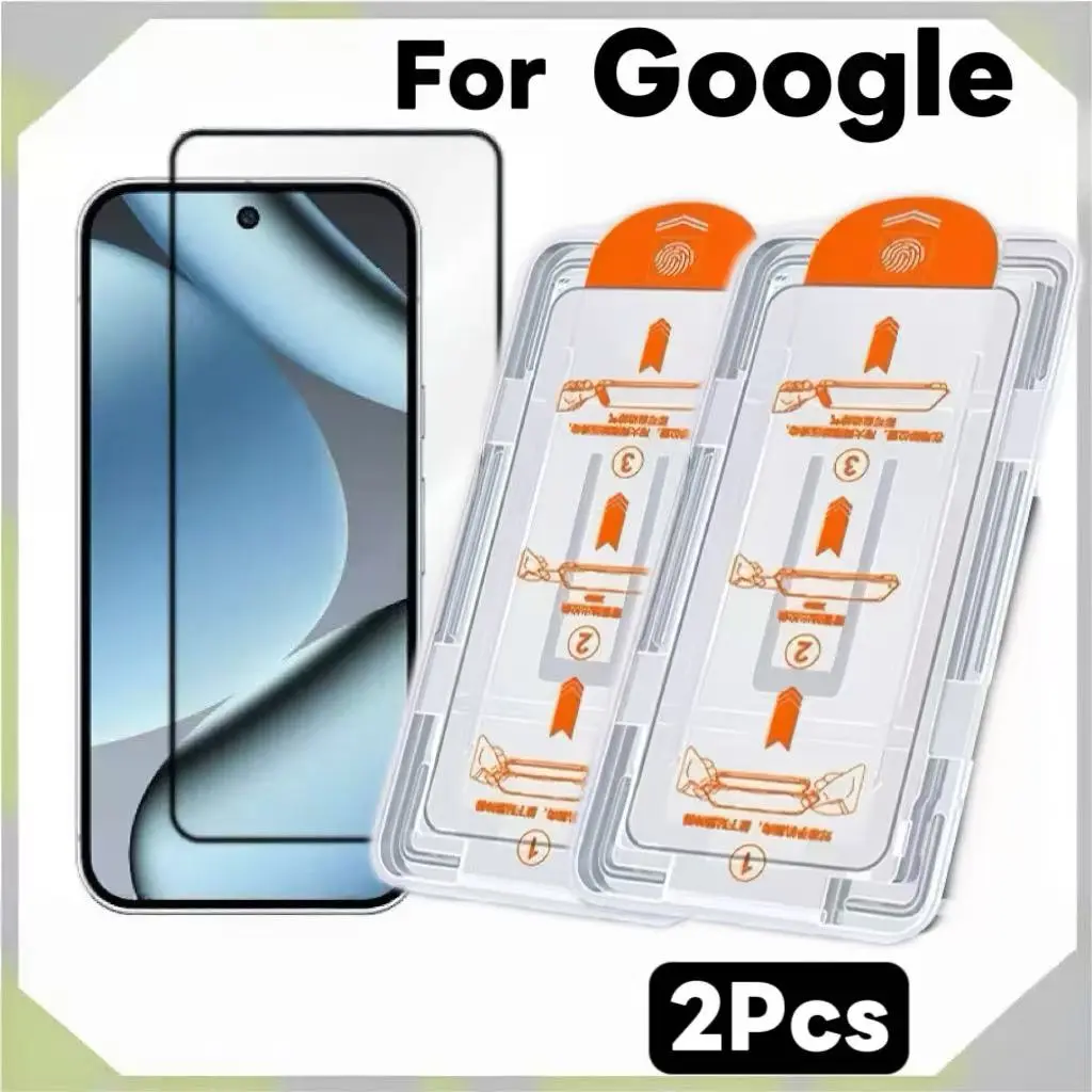 2-Pack Google Pixel 10 9 Pro XL 8 7 6 9A 8A 7A 6A Tempered Protective Screen Protector Film, Cellphone Protector, Smartphone Accessories, Protection, Ultra-High Definition, Supports Ultrasonic Fingerprint Sensor, Dust-Free, Bubble-Free Installation