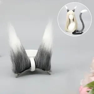 One Piece Dropshipping Japanese Nekopara Lolita Animal Ears Beast Tail Cosplay Ornament Handmade Longhair Tail Accessories