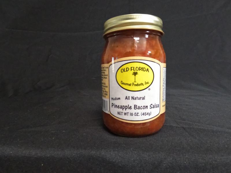 Pineapple Bacon Salsa by Old Florida Gourmet | Rich Bacon with Sweet Pineapple with Medium Spicy Level in a Glass Jar - All Natural No Preservatives
