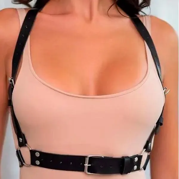 Rectangle Buckle Harness Belt - Adjustable Strap Design for Versatile Wear