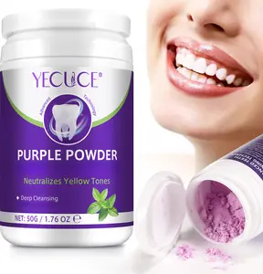 YECUCE Purple Teeth Cleaning Powder, Color Correcting Teeth Wsh Powder For Daily Use, Personal Oral Care Products for Fresh Breath