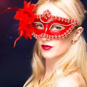 Lily Flower Mask – Halloween Venetian Princess Masquerade Ball Half-Face Mask, Electroplated, Sprayed Finish, Pointed Design, Floral Accessory