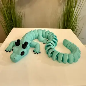 Adorable Zou Dragon Collectible Christmas Decor Figurine Articulating 3D Printed Fidget Gift Ornaments Decoration Candy Cane Rudolph