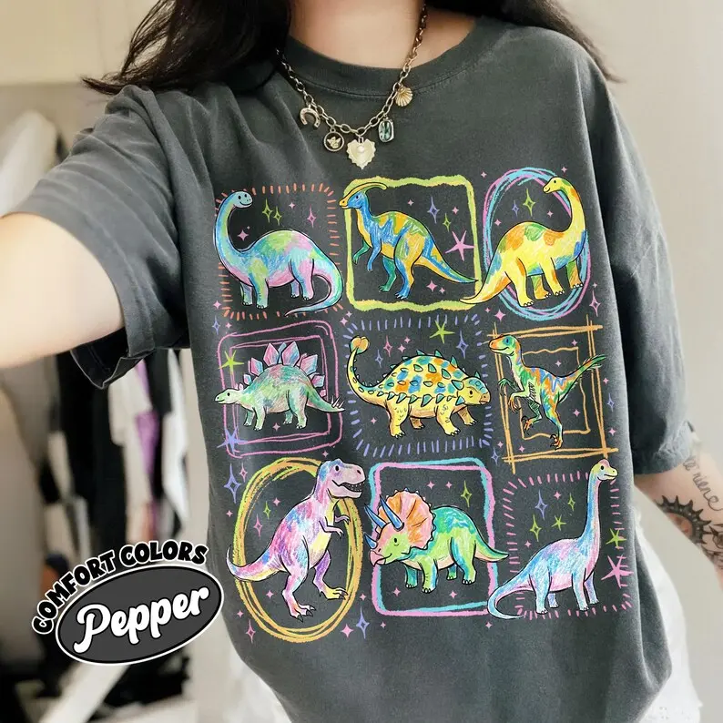 Comfort Colors Dinosaur Club Shirt, Whimsical Dinosaur Graphic Tee, Whimsycore Summer T-Shirt, Pediatric Nurse Dino Shirt, Cute Medical Gift