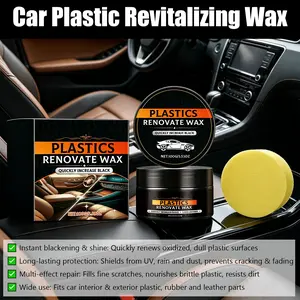 Car Plastics Renovate Wax & Cleaning Cream Kit, Car Cleaning Kit for Automotive Interior Leather Care - Effective Cleaner & Repair Solution for Leather Surfaces