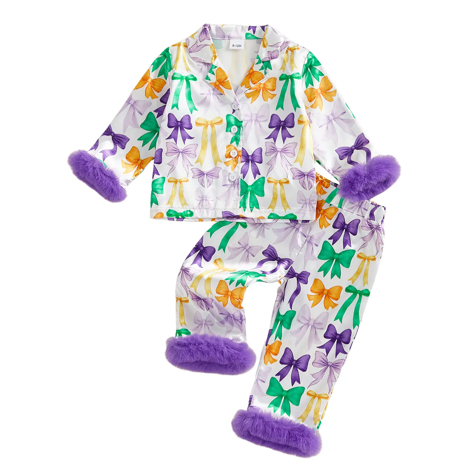 Little Toddler Girl Pajamas Set Button Down Sleep Shirt Top+Long Pants Matching 2PCS Pj Lounge Sets